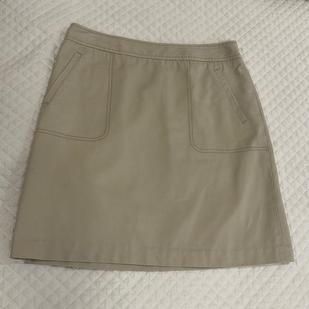 J. McLaughlin sz 6 cotton khaki skirt